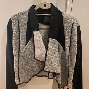 Blank NYC Leather Black + Gray Blazer